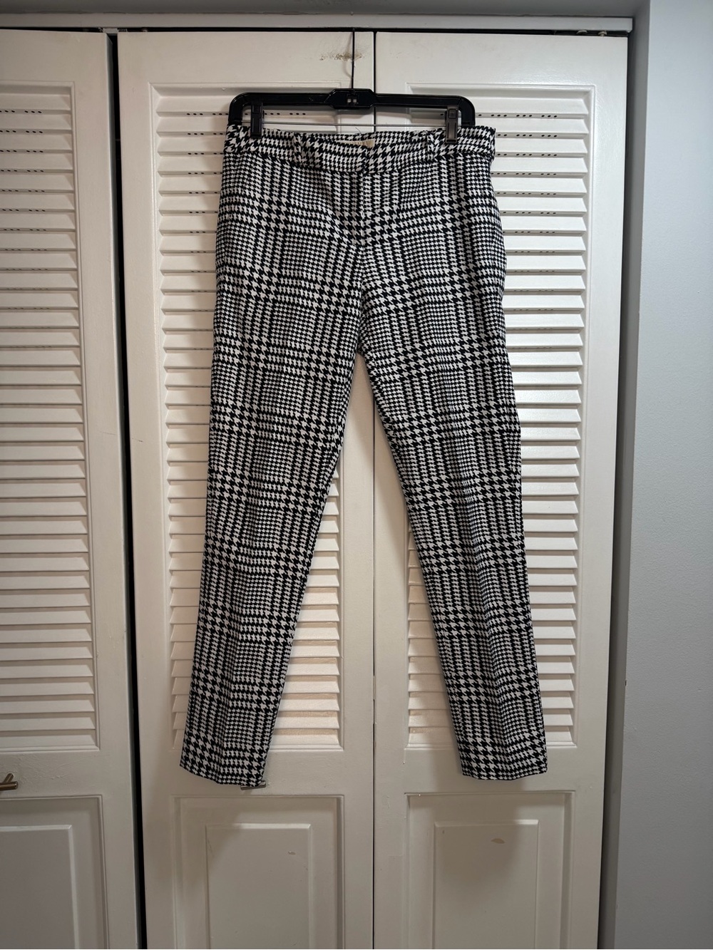 Michael Kors Black & White Plaid Skinny Pants